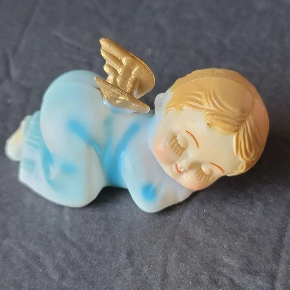 Vintage Wilton Baby Shower Christening Cake Toppers Boy Girl baby Rattles Pink B